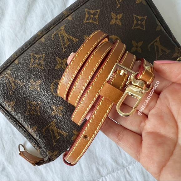 Vachetta Handbag Strap Replacement Leather Purse Strap with Red Trim - Picture 2 of 9